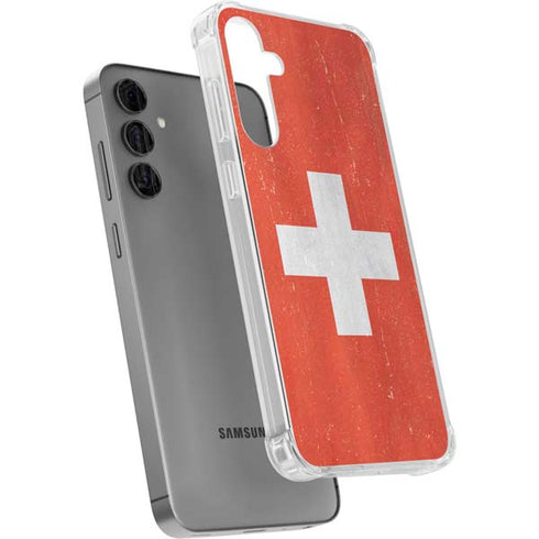 Switzerland Flag Distressed Galaxy S24 Plus Clear Case